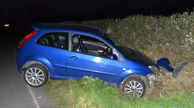 My Ford Fiesta ST in a ditch